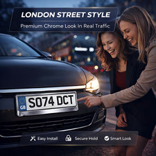 2 x "CHROME" EFFECT NUMBER PLATE HOLDER SURROUND CAR