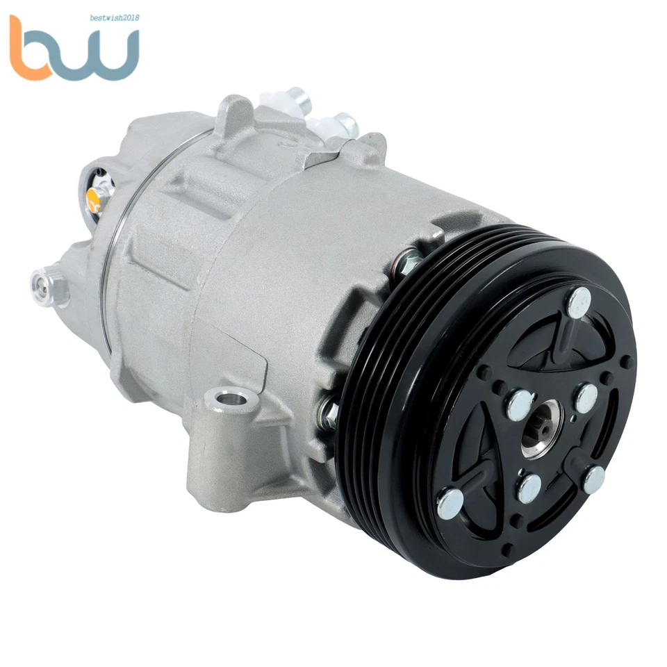 Compresor de aire acondicionado para BMW 320i E46 2003-05 con polea de 5 ranuras y compresor CSV717 Foto 4 de 4