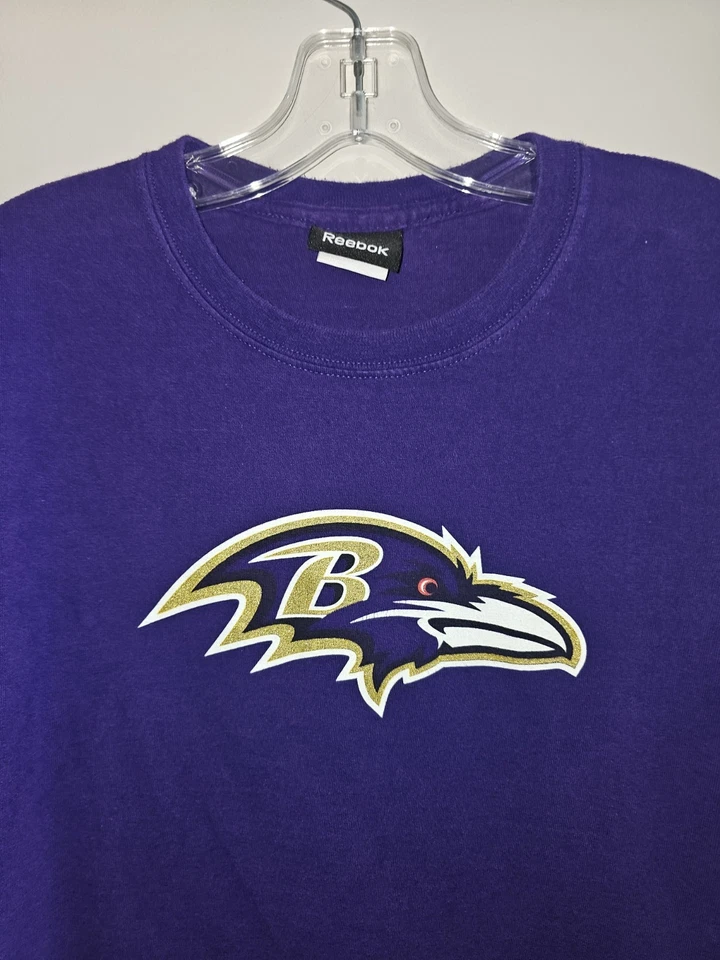 Baltimore Ravens Joe Flacco Large Mens Purple Graphic Logo Tshirt NFL - Image 4 of 4