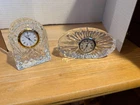 2 Vintage Waterford Crystal Oval Cut ,mantle Crystal Clock Desk Glass Small SUPE