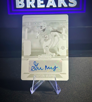 2024 GRAYSON MURPHY PANINI CONTENDERS PRINTING PLATE ROOKIE AUTO ***1/1***