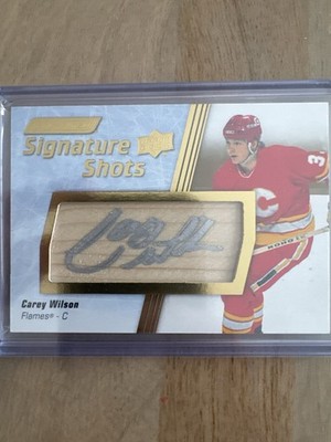 Carey Wilson Auto Stick | Upper Deck Engrained Icons Signature Shots Flames Auto