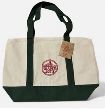 Trader Joe’s Canvas Tote Bag Dark Green! Reusable And Full Size NWT