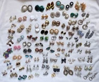 Vintage Clip-On Earrings Large Lot 89 Pairs and Assorted Pieces Costume Jewelry