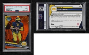 2023 Bowman U Chrome Sapphire Edition Orange /25 JJ McCarthy #124 PSA 9 MINT