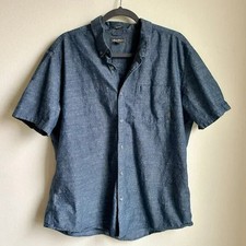 Eddie Bauer I Classic Fit Men's Blue Dotted Short Sleeve Button Up Shirt I XL