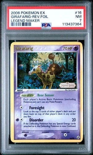 Pokemon Girafarig Reverse Holo Legend Maker 16/92 PSA 7 NM