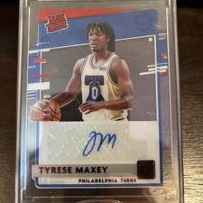Tyrese Maxey RC /49 AUTO SSP 2020-21 Panini Clearly Rated Rookie Acetate 76ers