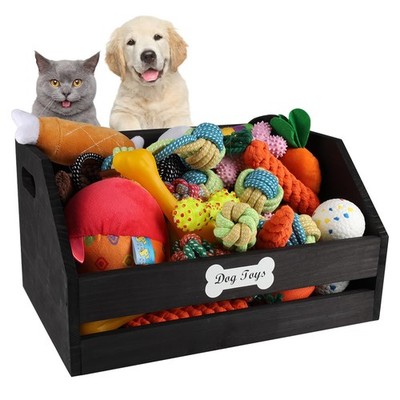 Dog Toy Storage With Lid Personalized Pet Dog Toy Storage Name Basket  Organizer Accessory Bin Box