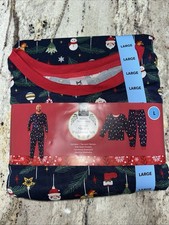 NWT Member's Mark Family Sleep Men's 2-Piece Pajama Set Navy L Large Christmas