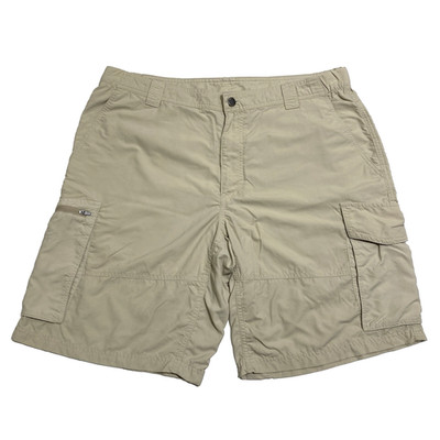 Columbia Kestrel Trail Mens 38x10 Cargo Shorts Beige Nylon Outdoor Hike 1745461