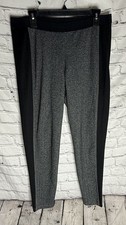 Eileen Fisher Charcoal Herringbone Stretch Full Length Leggings Size Large