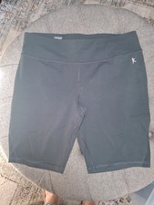 Danskin Now Womens L Greystone Fitted Mesh Panel Bike Shorts DNL36240L Grey