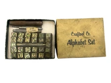 Vintage 1980s Craftool Complete Alphabet Leather Tool Stamps Set 1/2" Zinc Plate