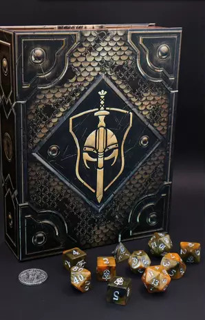 Coffret-Livre de 10 dés d'exception Dice Tomes finition luxe pour collection