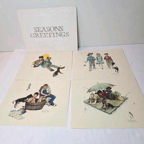 4 8x10 Norman Rockwell Color Embossed Prints Memories Of Childhood Unframed