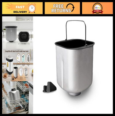Square Bread Maker Pan Replacement - Non-Stick Coating, Kneading Paddle Included