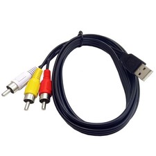 USB 2.0 Male To 3RCA Male AV Plug Adapter Connector Converter Audio Video Cable