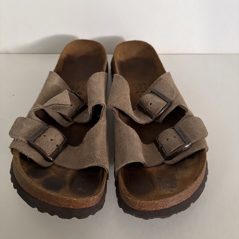 Betula Birkenstock Taupe Suede Leather 2-Strap Sandal Mens 9 Women’s 11