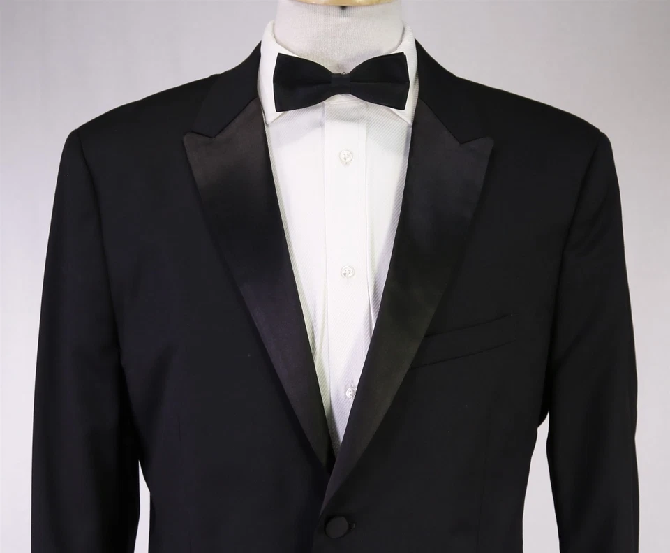 Theory Mens Black 1-Btn Tuxedo Formal Blazer Jacket Wool 40R - Image 3 of 4