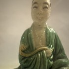 Vintage Chinese Green Sancai Glazed Pottery 3 1/4" Guanyin Sculpture Figure — photo 4