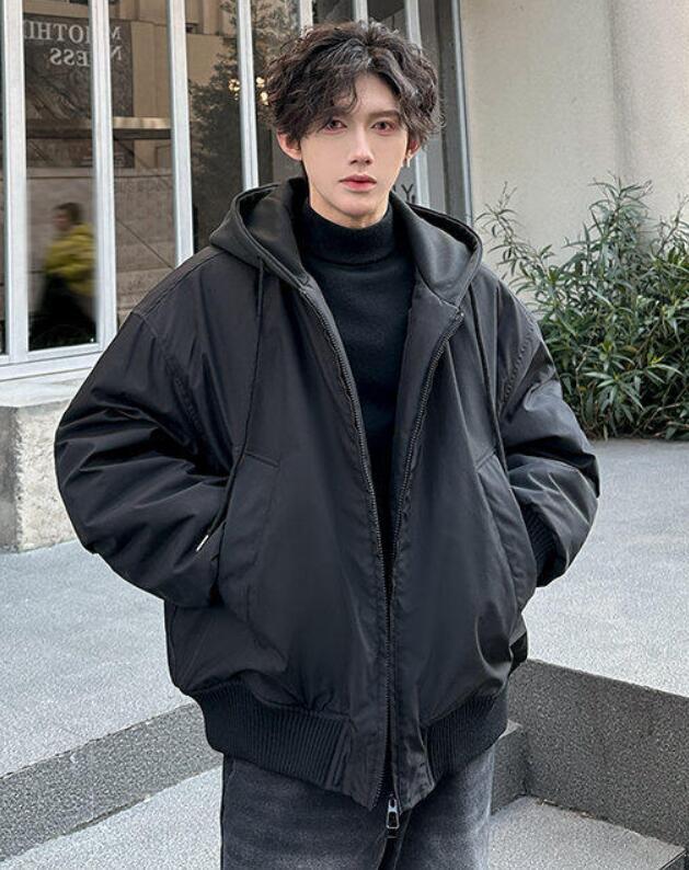 Casual Men Cotton padded Coat Jacket Hooded Thick youth Short Sport Outwear  New