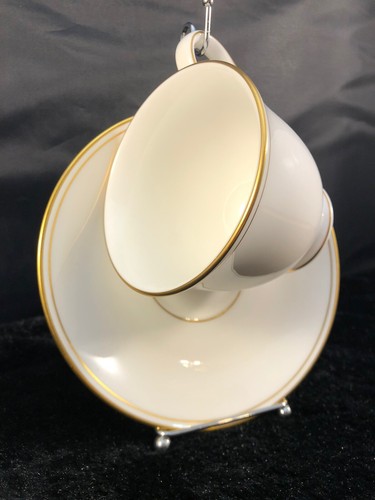 LENOX FEDERAL GOLD Classics Collection Cup & Saucer 3-1/8" Fine Bone China USA - Picture 3 of 11