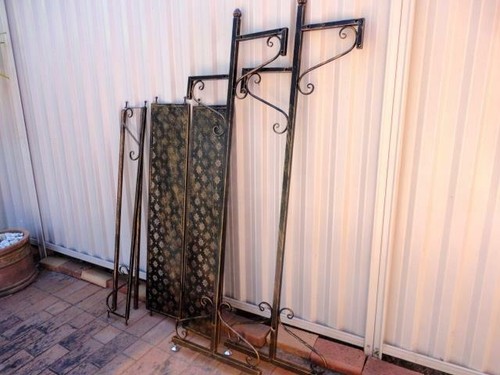 Iron Clothes Rack Two Shelves Rails Free Standing Home Fashion Shop DRS018-BRS - Picture 8 of 8