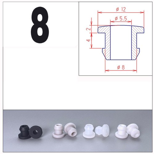 Durchgangstüllen Kabeltüllen 4.5mm-30mm Silikon Gummi Tüllen Kabeldurchführung - Bild 17 von 45