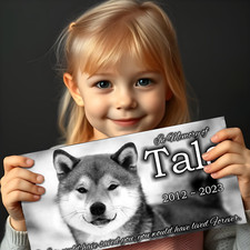 Custom Stone Memorial Grave Marker Granite Plaque Human headstone Pet dog cat