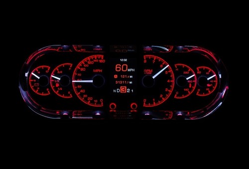 Dakota Digital Universal Rounded Rectangle Analog Gauge System Silver HDX-2018-S - Picture 3 of 15