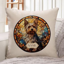 Personalised Yorkie Cushion Cover Dog Pillow Puppy Portrait Decor Gift GDC99