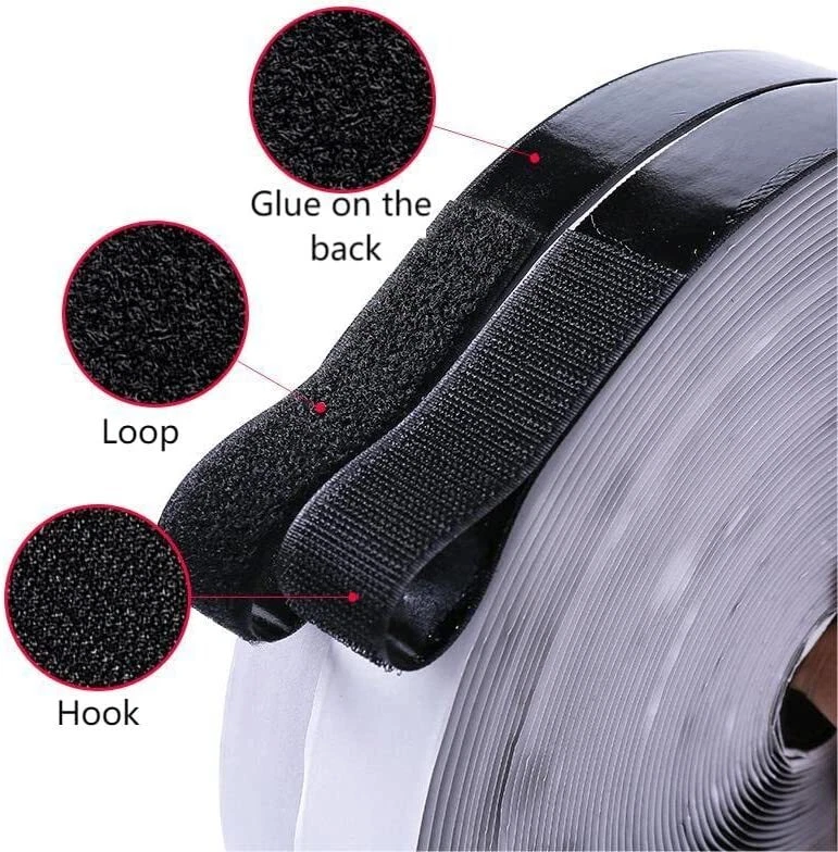 16 Ft Self Adhesive Tape Hook and Loop Fastener Extra Sticky Back Heavy Duty US - Image 2 of 4