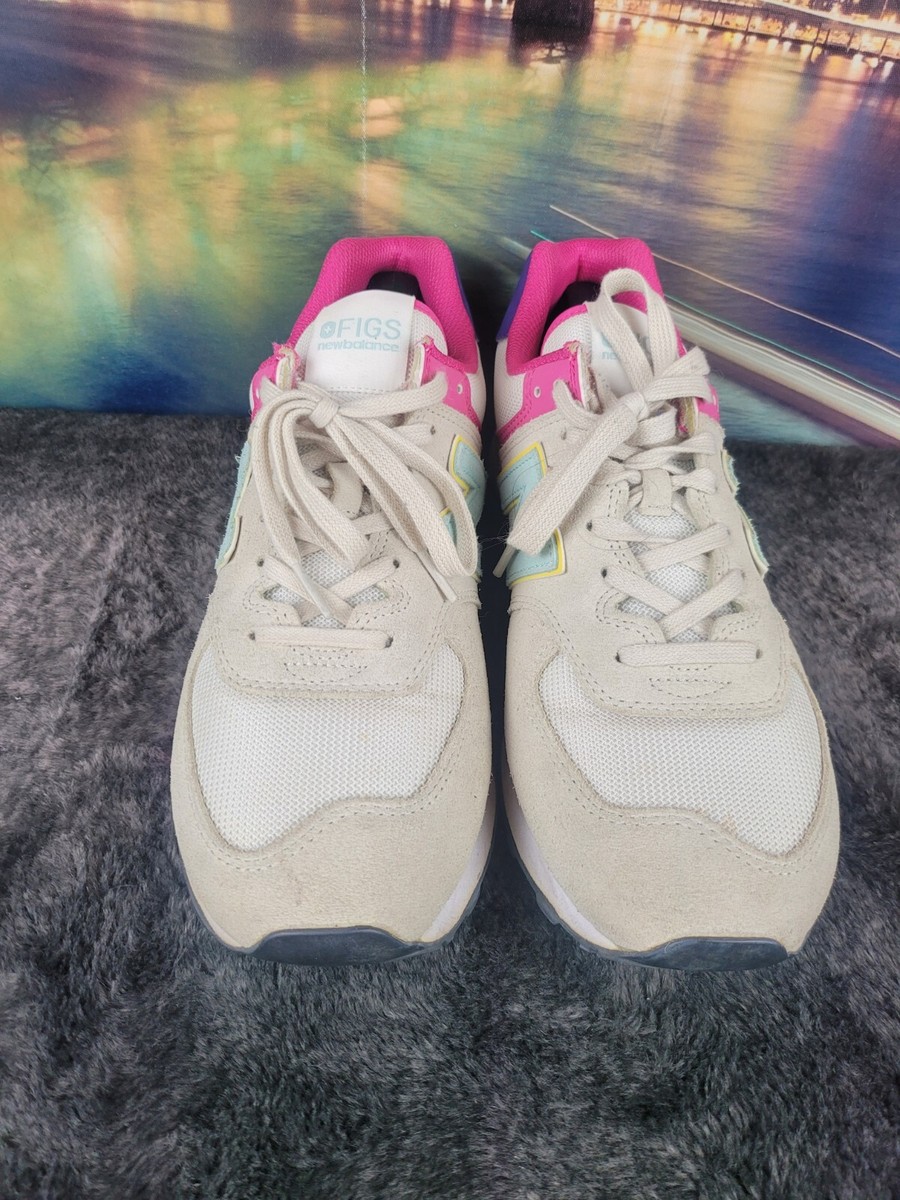 New Balance Figs Athletic Shoes Women's Size 12 B Beige Pink Suede