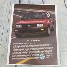 1987 Volkswagen Golf GT Car Vintage Print Ad/Poster Promo Art Magazine Page