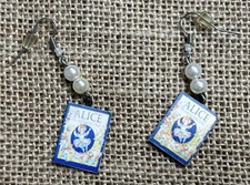 Alice In Wonderland Dangle Earrings Storybook Style Whimsical Playful Fantasy
