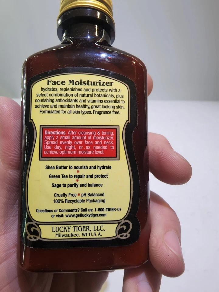 Crema hidratante facial Lucky Tiger - 3,5 fl oz (100 ml) - Cuidado hidratante de la piel para hombres Foto 2 de 4