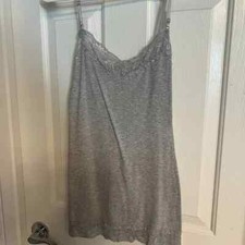Grey Speghetti Strap top with lace trim