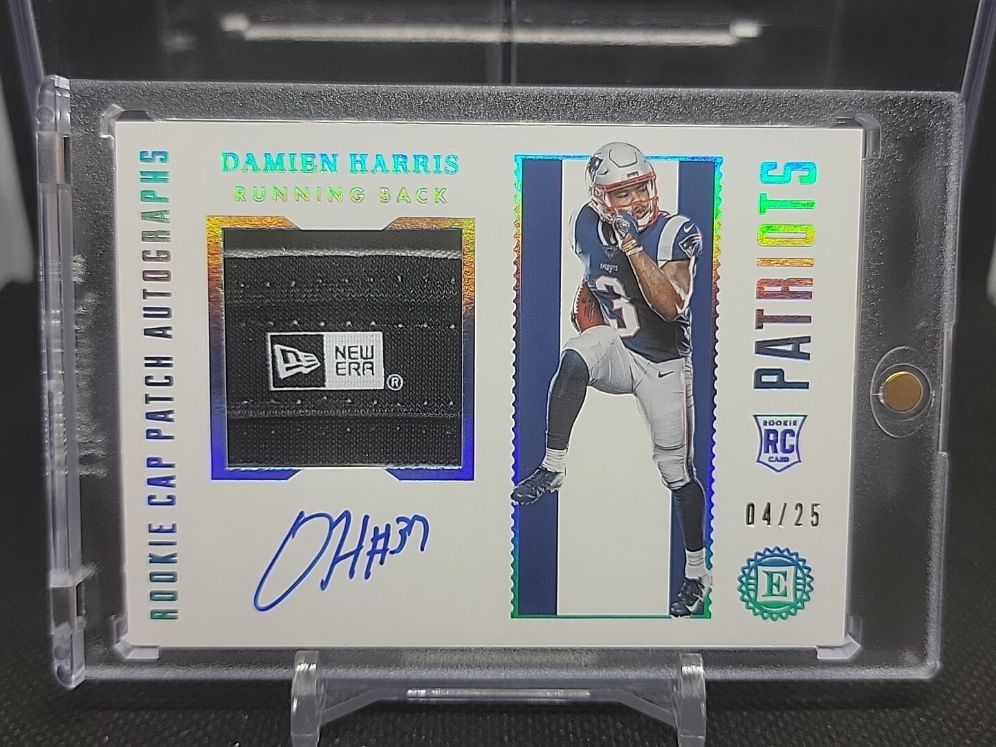 Damien Harris Panini Encased #107 Patch Autograph