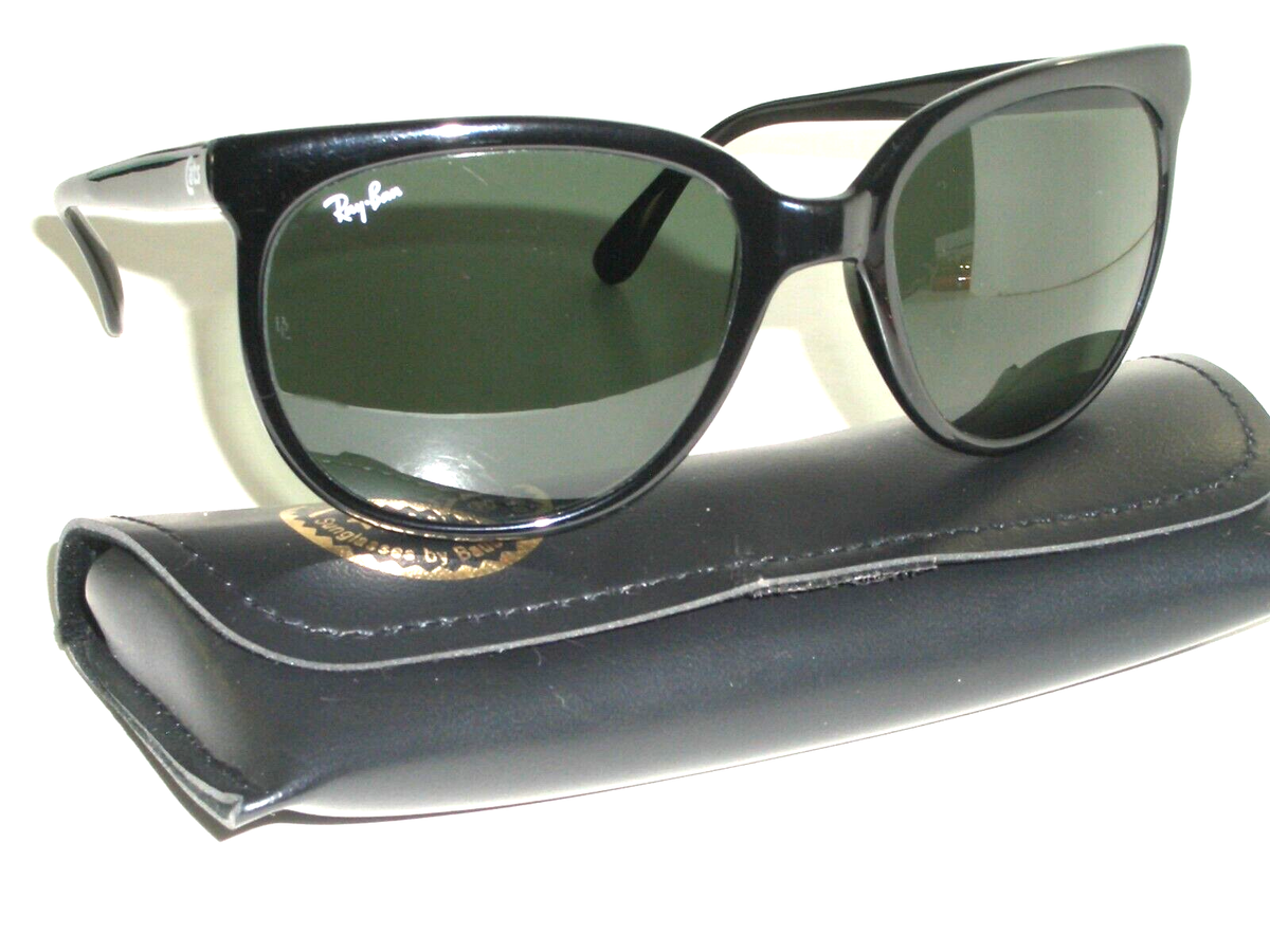 1980's VINTAGE BAUSCH & LOMB RAY-BAN SHINY- BLACK G15 CATS 1000