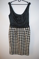 DOLCE & GABBANA D&G Houndstooth Calf-Length Sexy Dress Leather Waist Size 46
