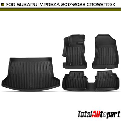 4Pcs Black Floor Mats Liners for Subaru Impreza 2017-2023 Crosstrek Front & Rear
