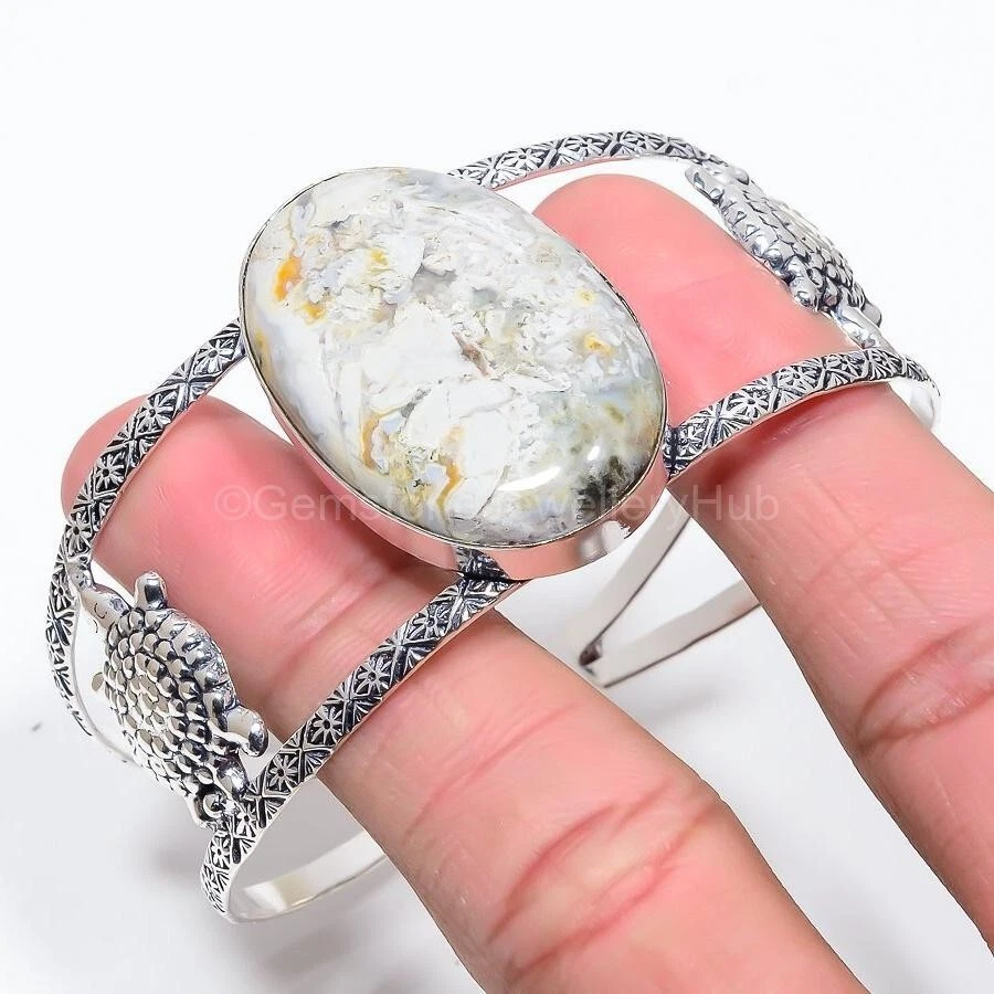 CHANEL Bracciale etnico fidanzamento moglie set canale argento sterling 925 pietra Howlite