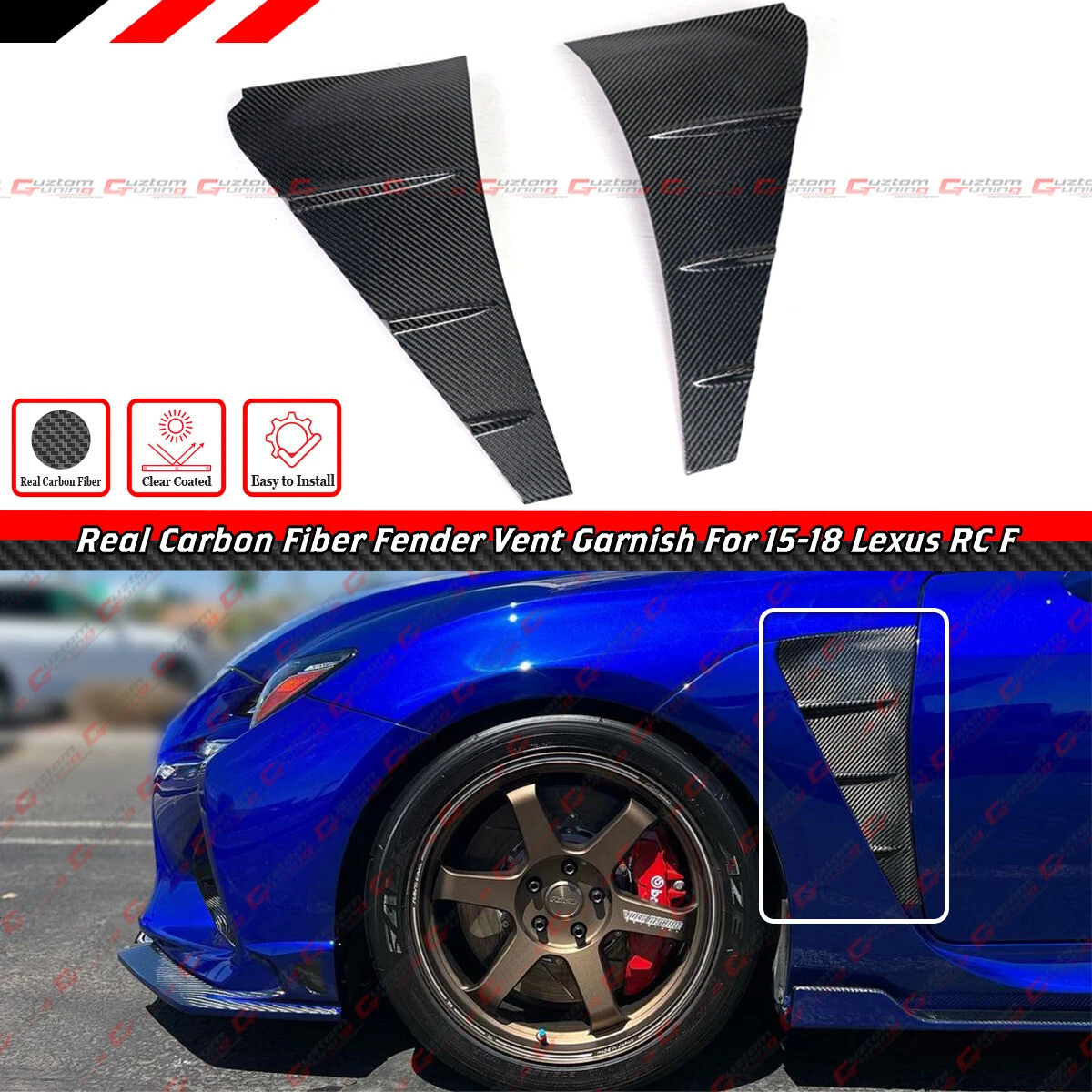 Carbon Fiber Outside Door Handle Cover For Lexus RC200t 300 350 RC F