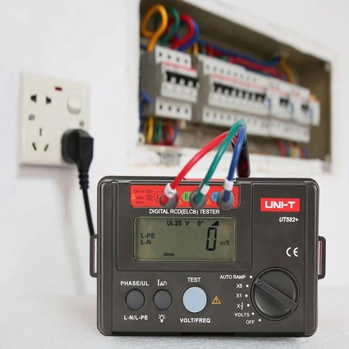 UNI-T UT582+ Digital RCD ELCB Tester AUTO RAMP Leakage Protection Switch Tester - Picture 3 of 8