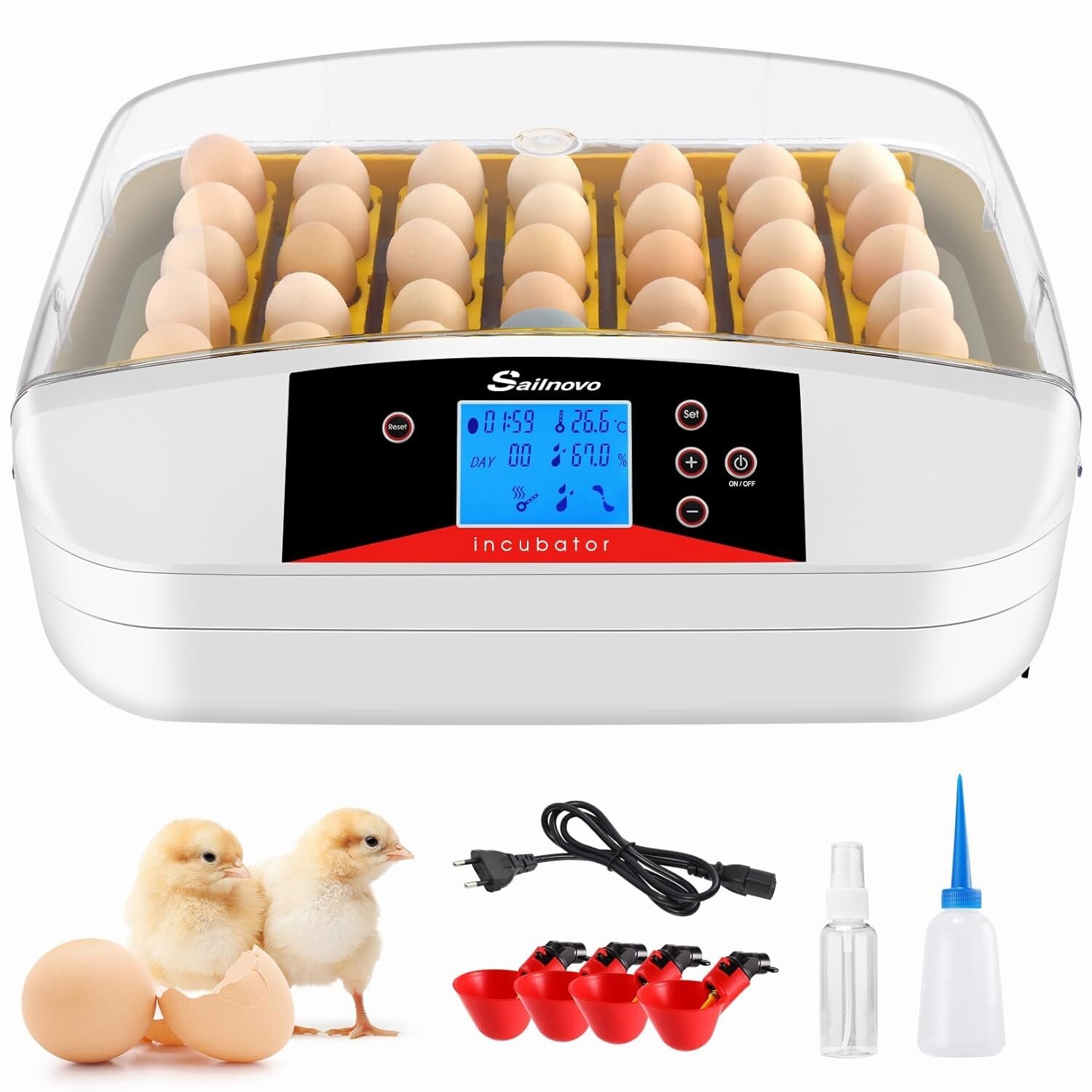 Egg Incubator,42 Eggs Digital Incubator Automatic Egg Turning for Eggs