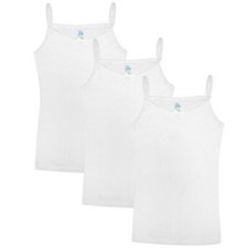 Jack  Jill Girls Ultra Soft 100 Cotton Cami Undershirts White 3 pk