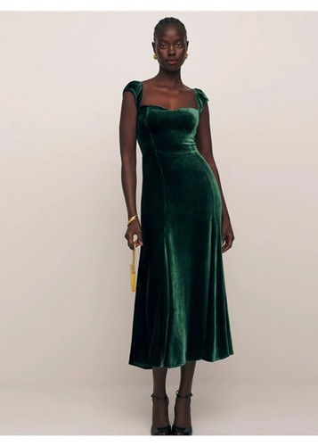 Reformation Damen Samt Urlaub Taille Kleid - Bild 12 von 19