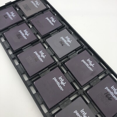 Intel Pentium A80502166 CPU SY016 / VSS ICOMP 166 Processor 166MHZ  Ceramic GOLD