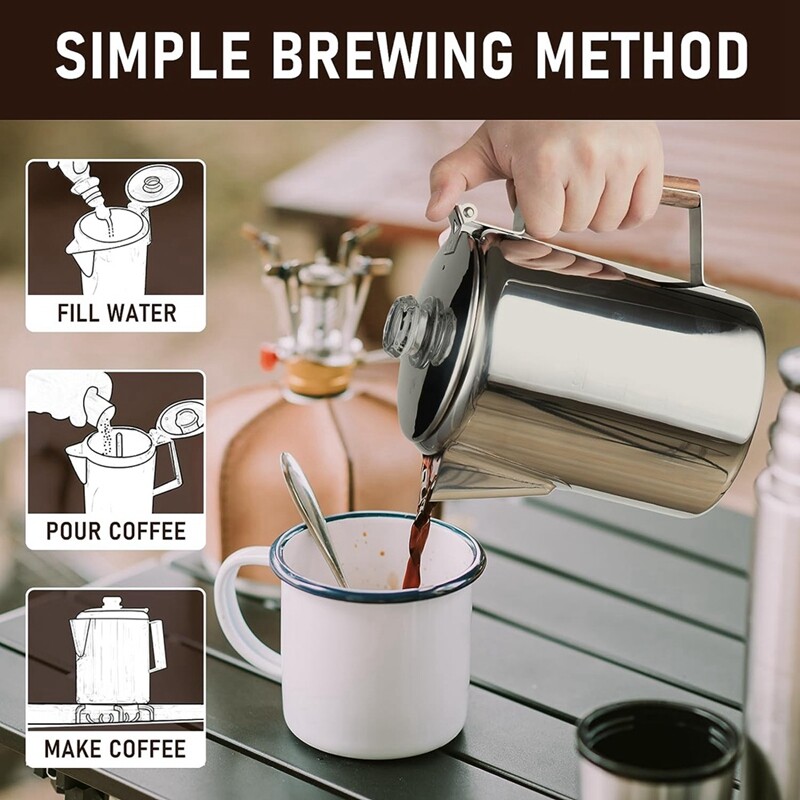 Coffee Percolators Stovetop for Camping, Percolator Coffee Pot
